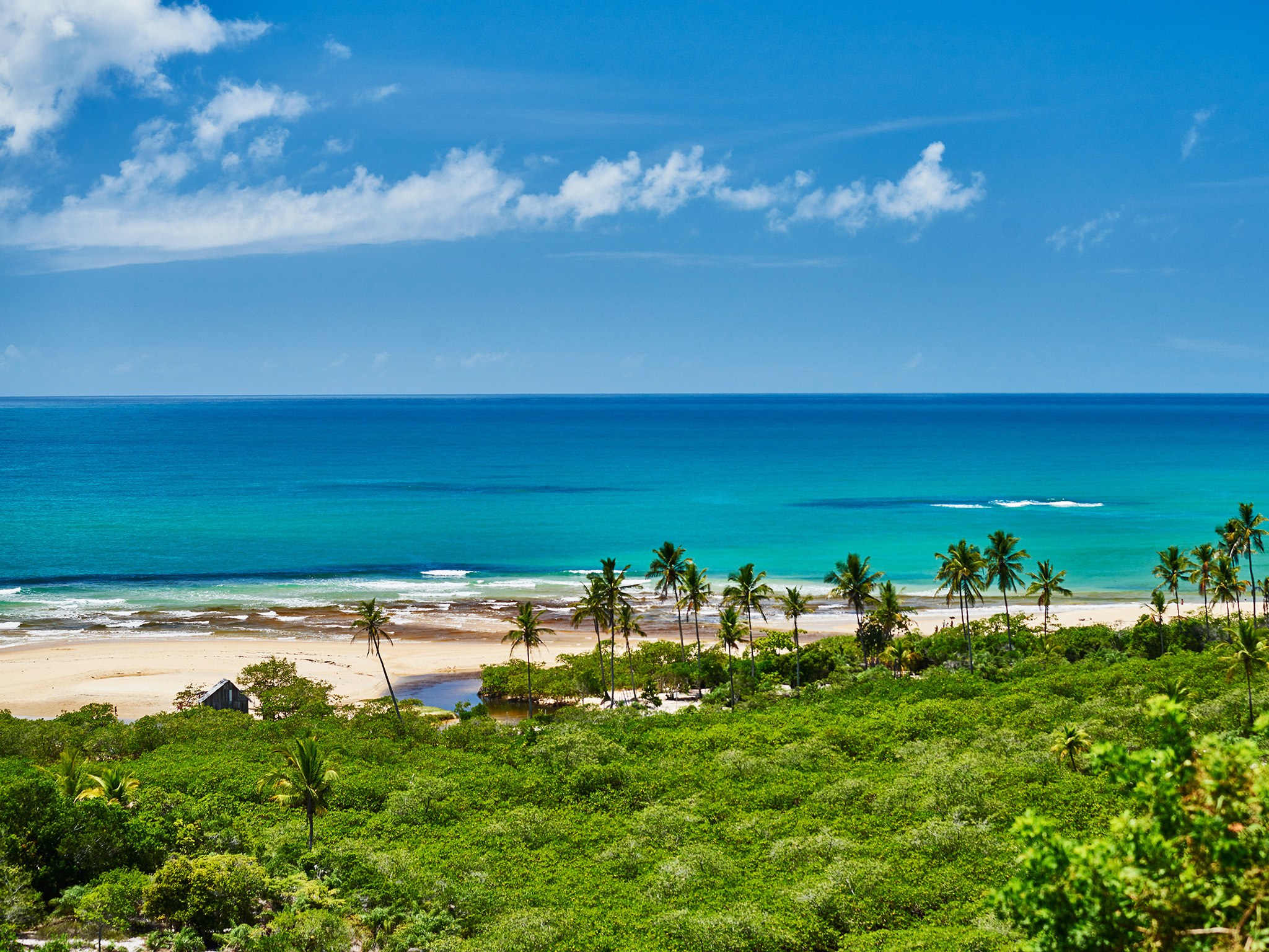 vista do mirante do quadrado trancoso bahia brasil pousada samambaia