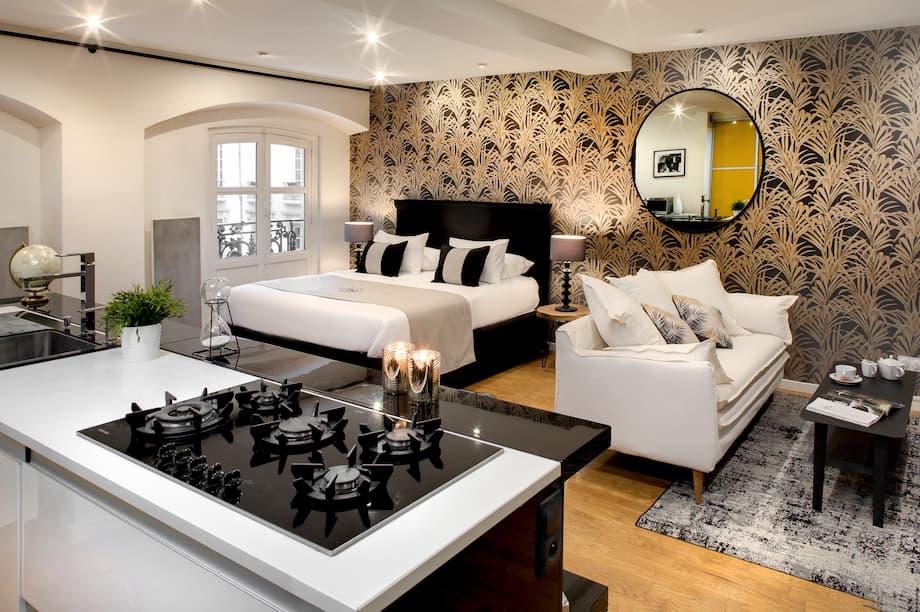 Chambre de l'appartement Chambertin de l'hôtel des ducs à Dijon