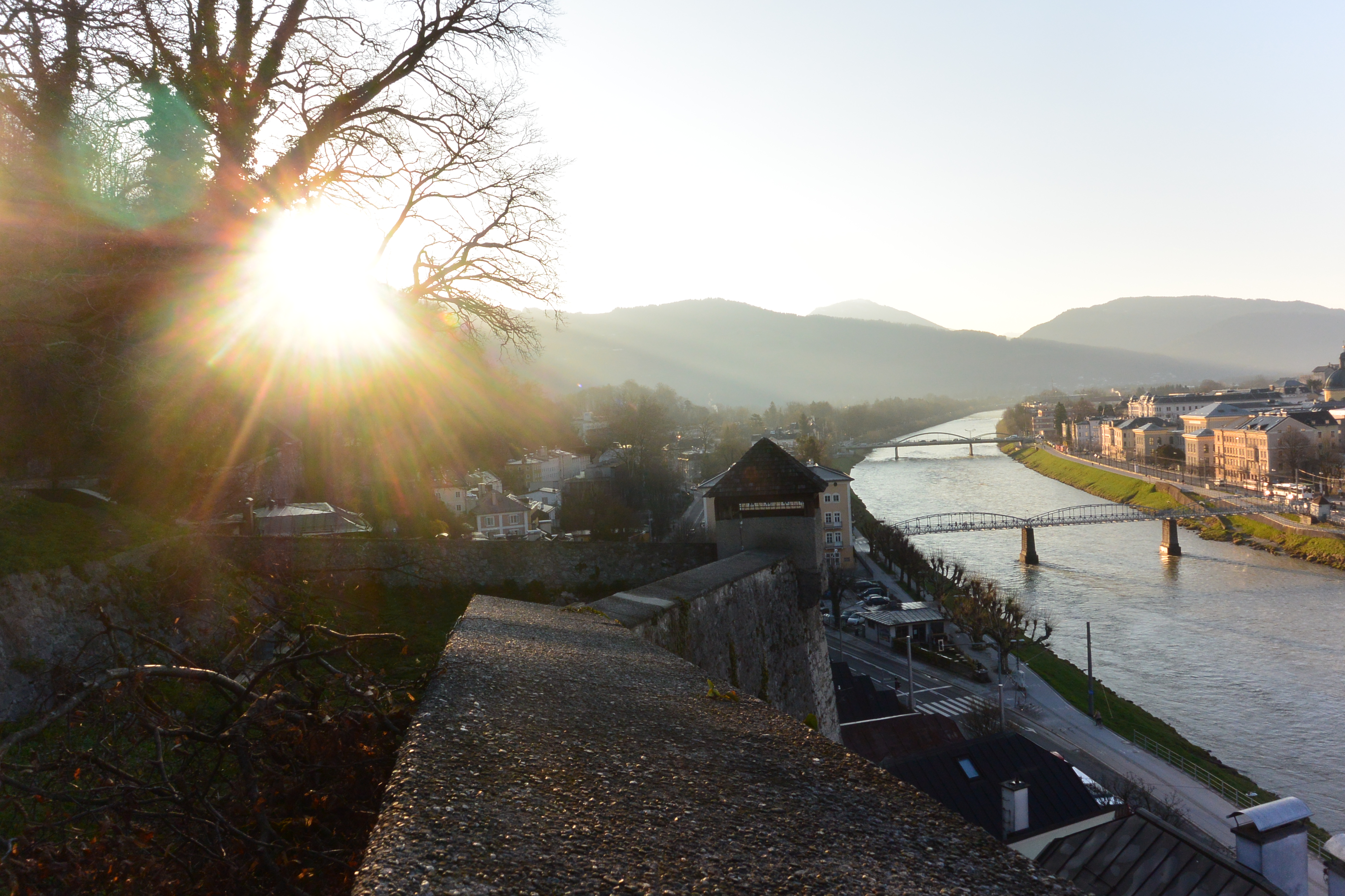 View from Kapuzinerberg, 15 walking minutes from Adlerhof in Salzburg