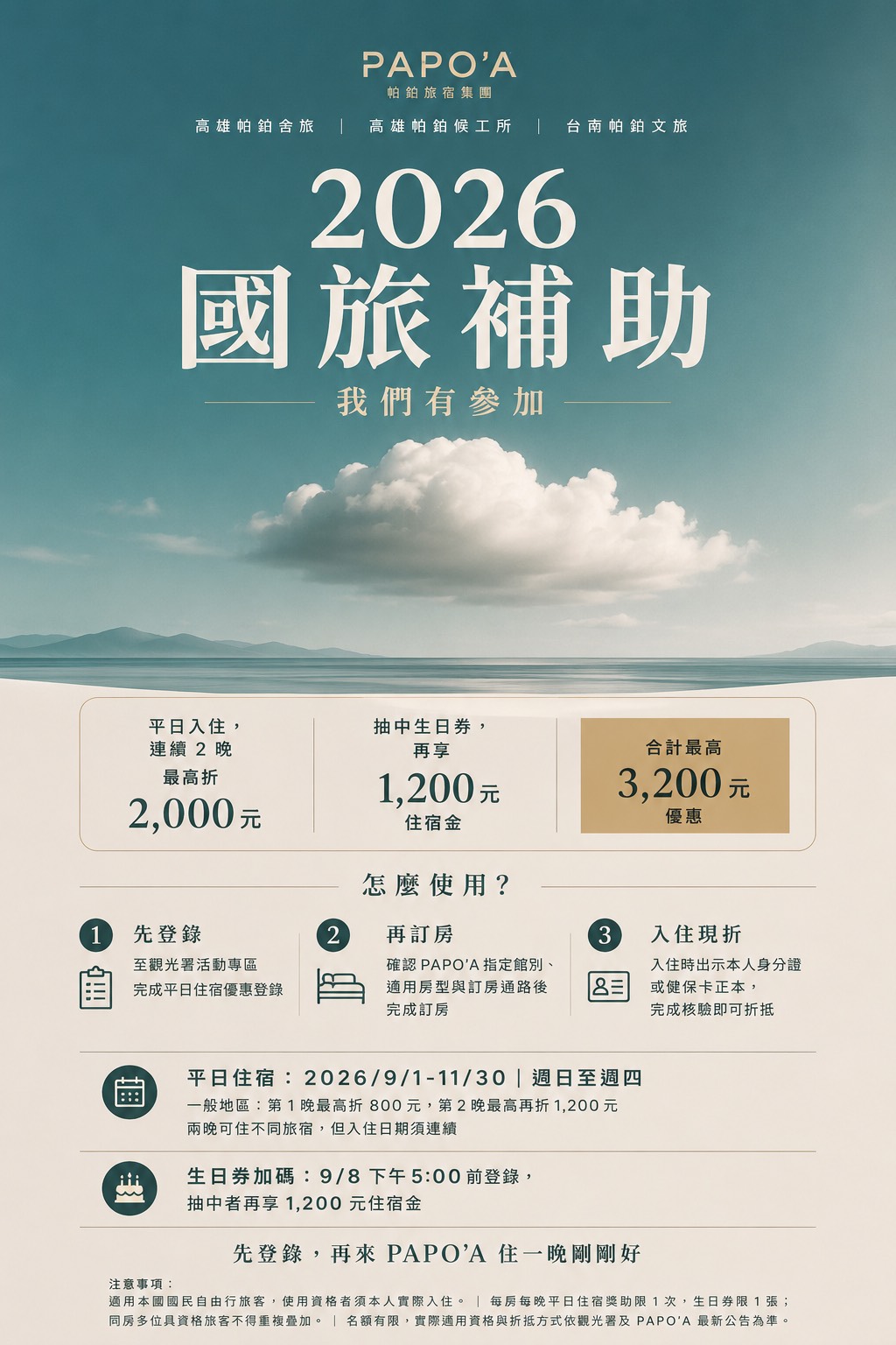 2026 Taiwan weekday accommodation subsidy campaign information