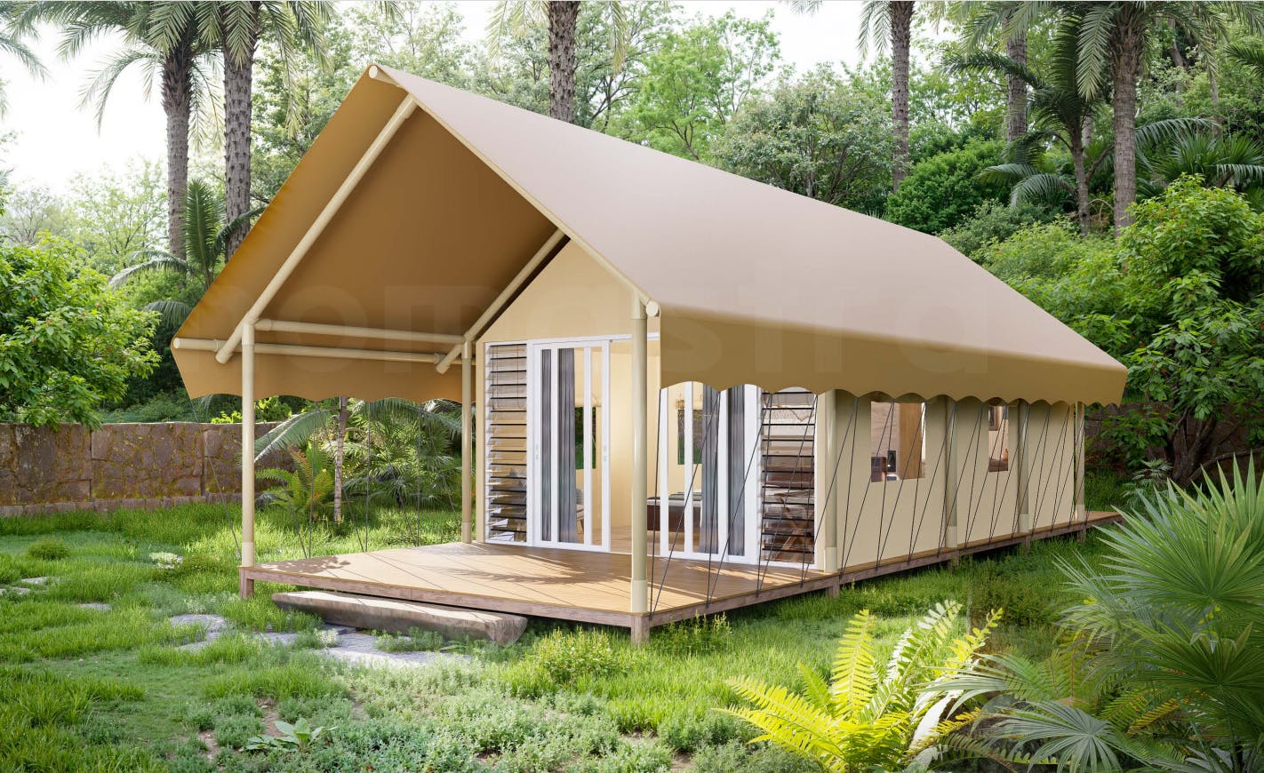 Beach tent exterior render