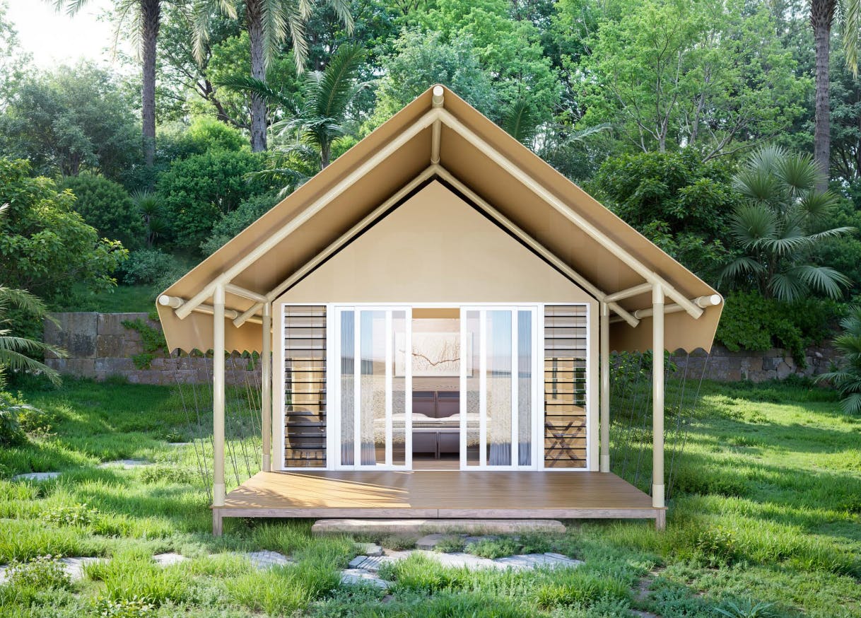 Beach tent exterior render
