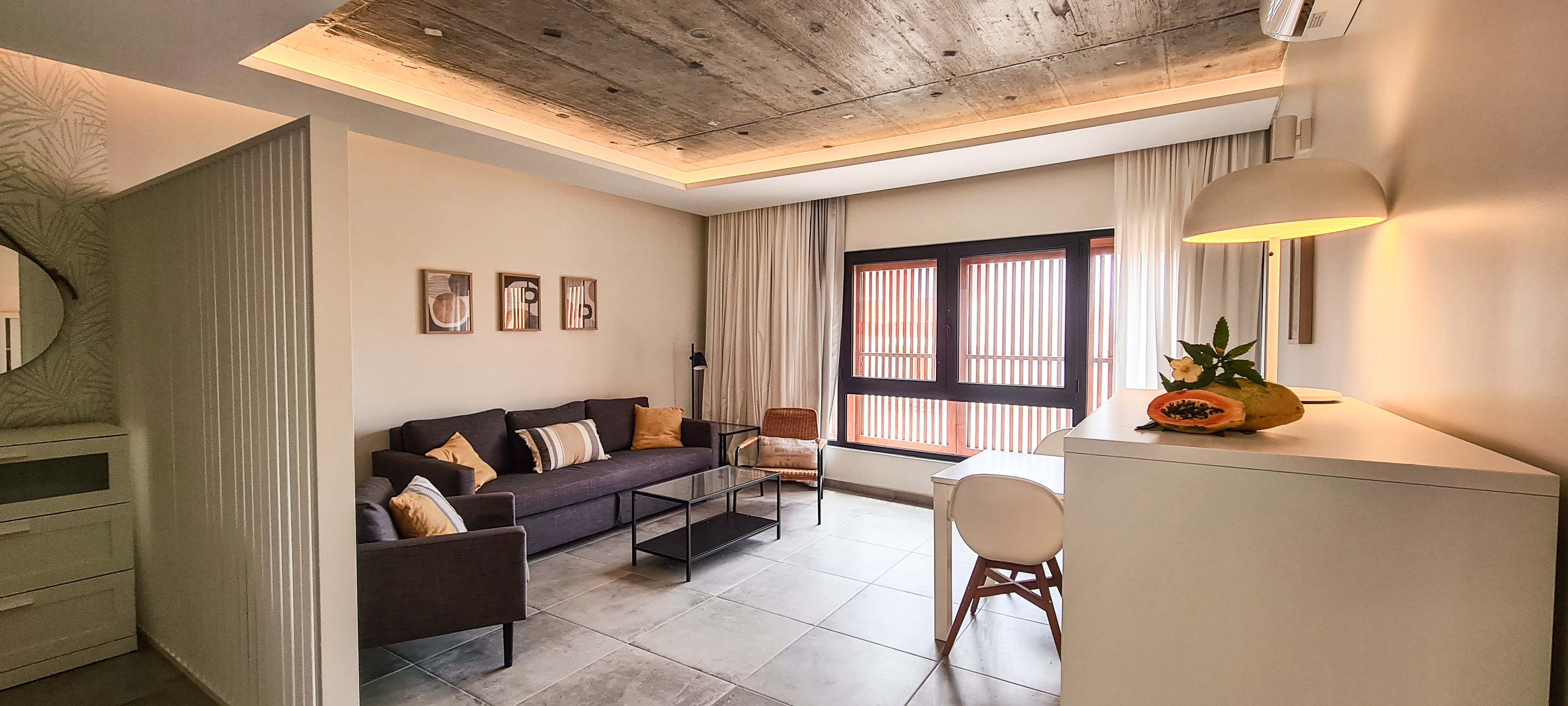 Papaya Apartments Sal Island Cabo Verde, 1 bedroom apartment sitting room
