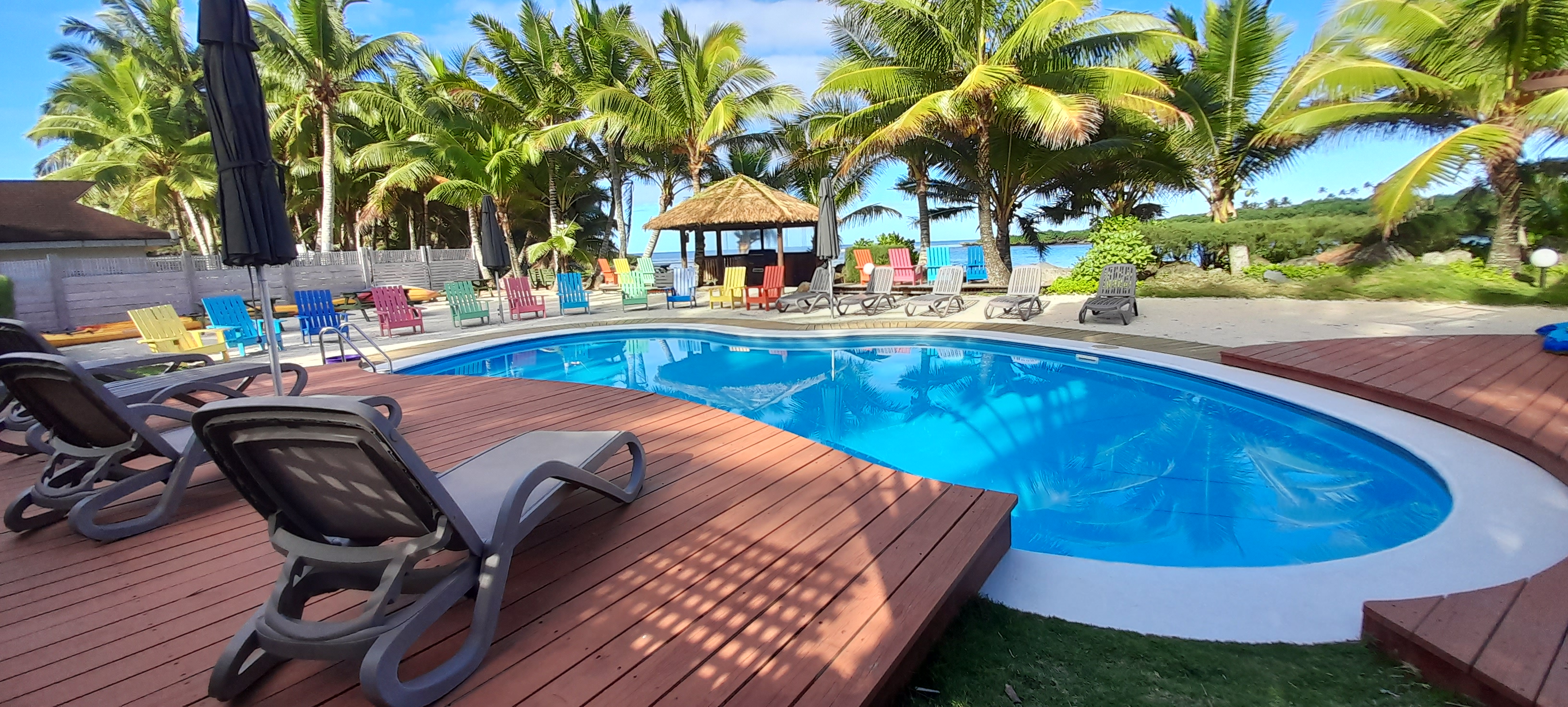 Swimming pool and BBQ area.