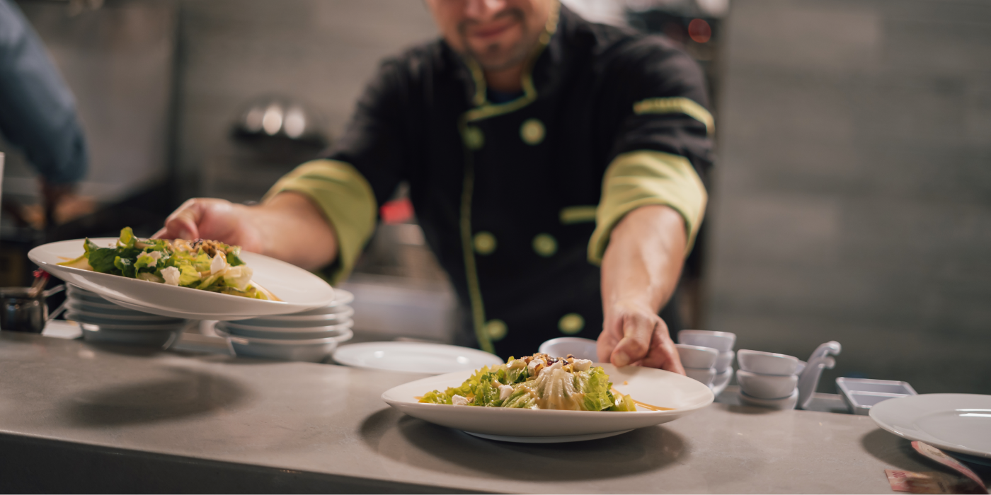 chef and food in Ocotillo restaurant at Aventuras hotel in Loreto Bay Baja