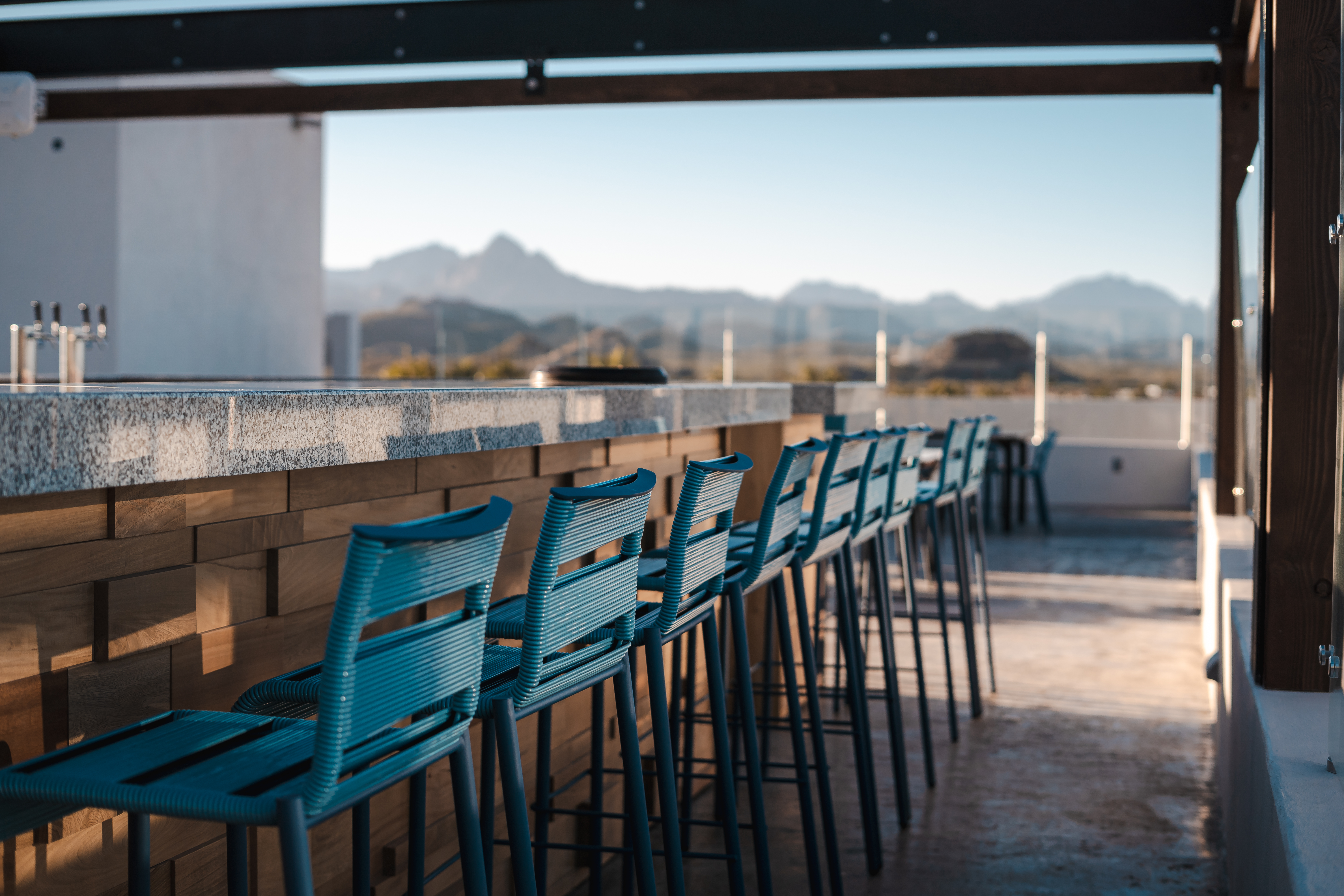 La Vista bar and restaurant in Hotel Aventuras in Loreto Bay, Nopolo
