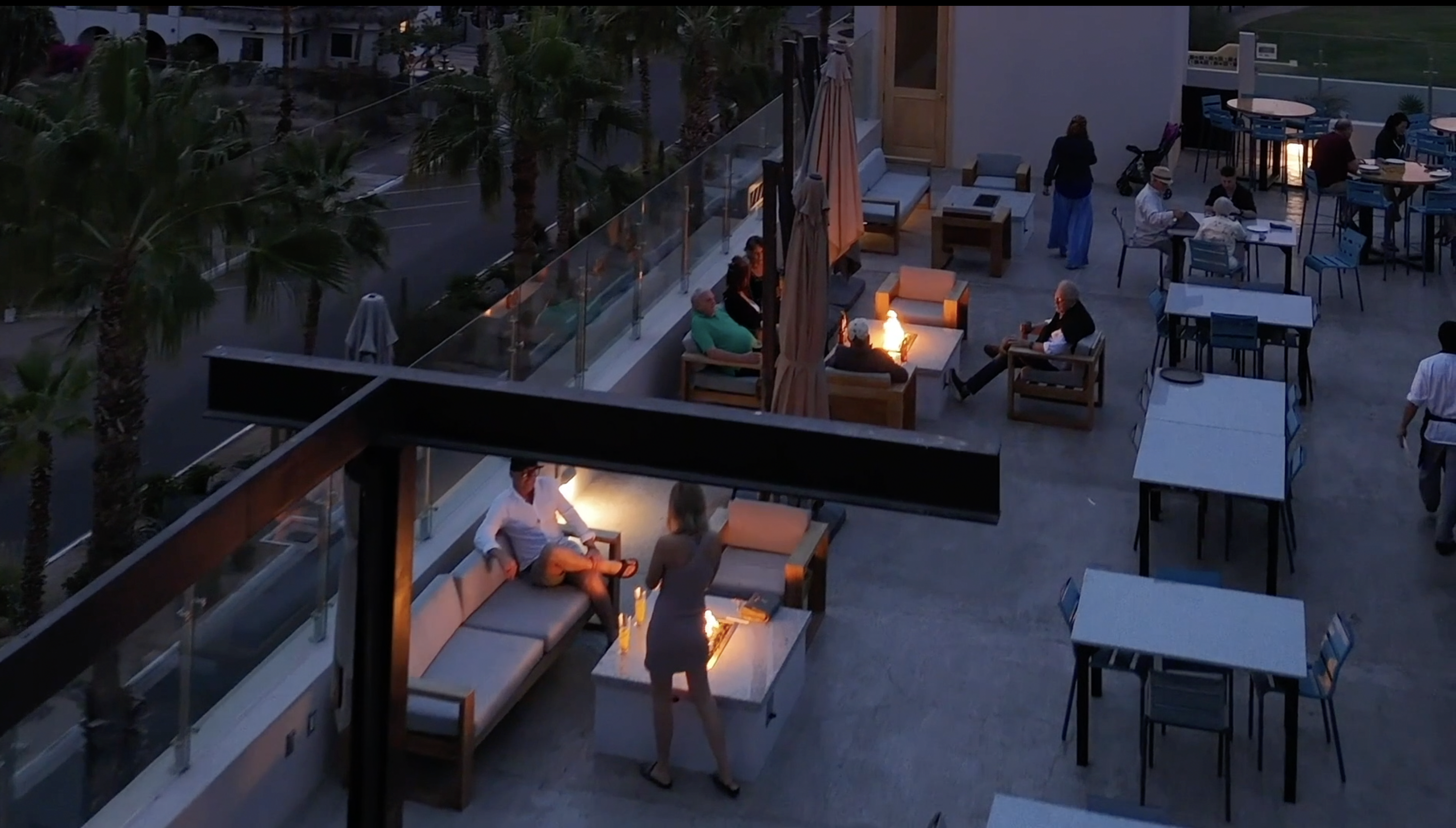 Lavista rooftop bar and restaurant at Aventuras Hotel in Loreto Bay Baja