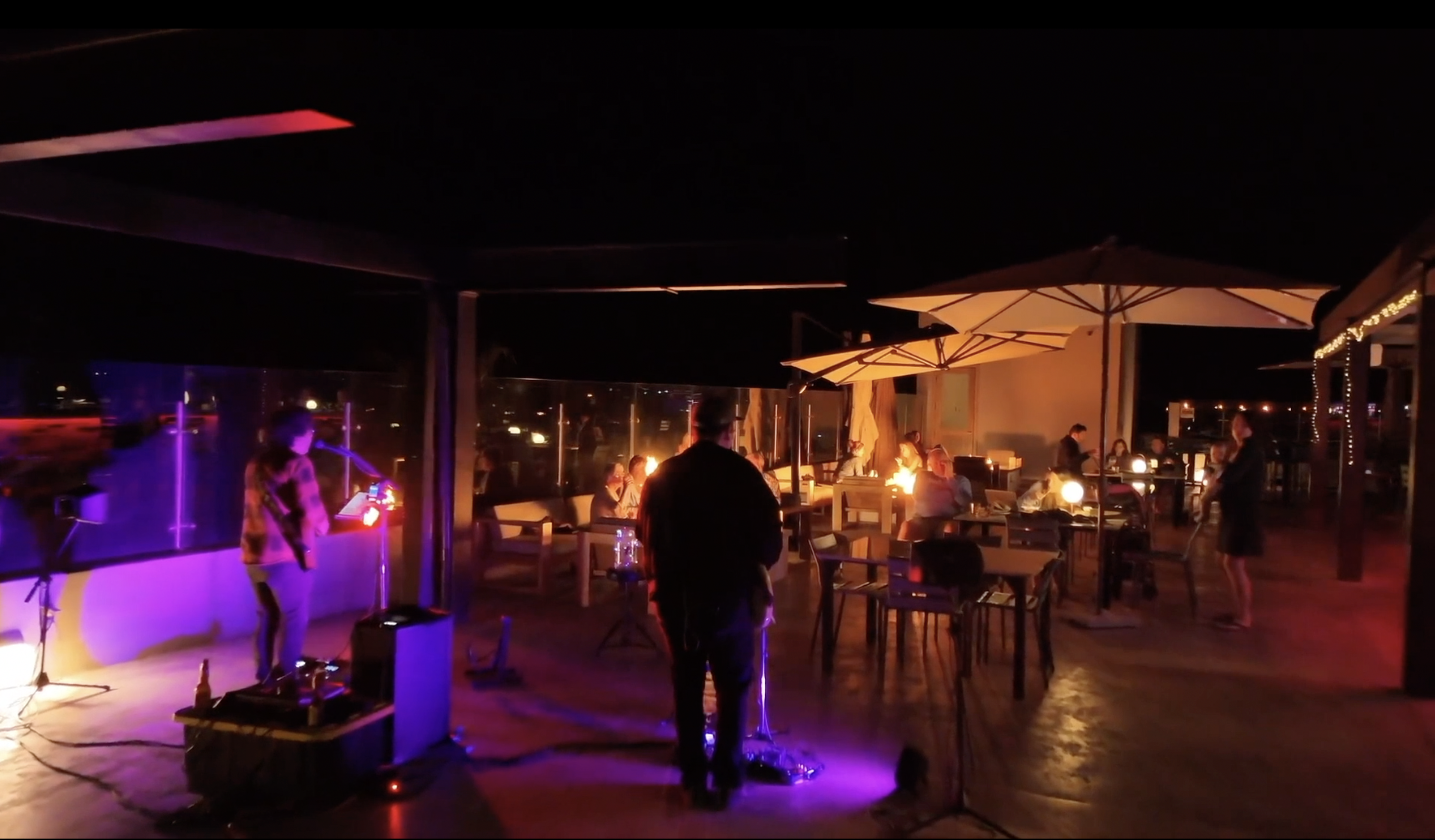 music band live at Lavista rooftop bar and restaurant at Aventuras Hotel in Loreto Bay Baja