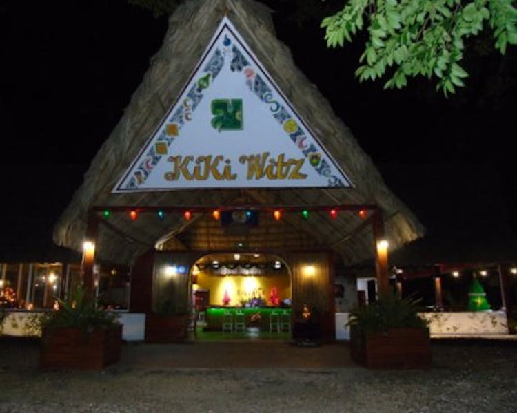 KIki Witz Restaurant entrance at nighttime
