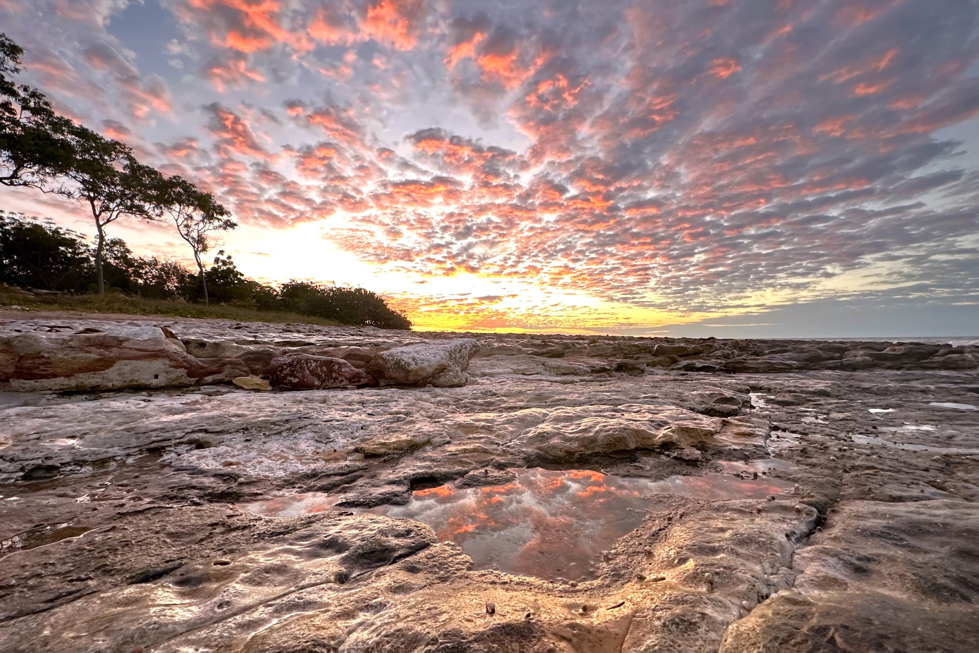 Spectacular Sunset Rockpool Reflections, Wagait Beach, NT