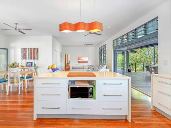 Cooking with a View in Beach House Kitchen