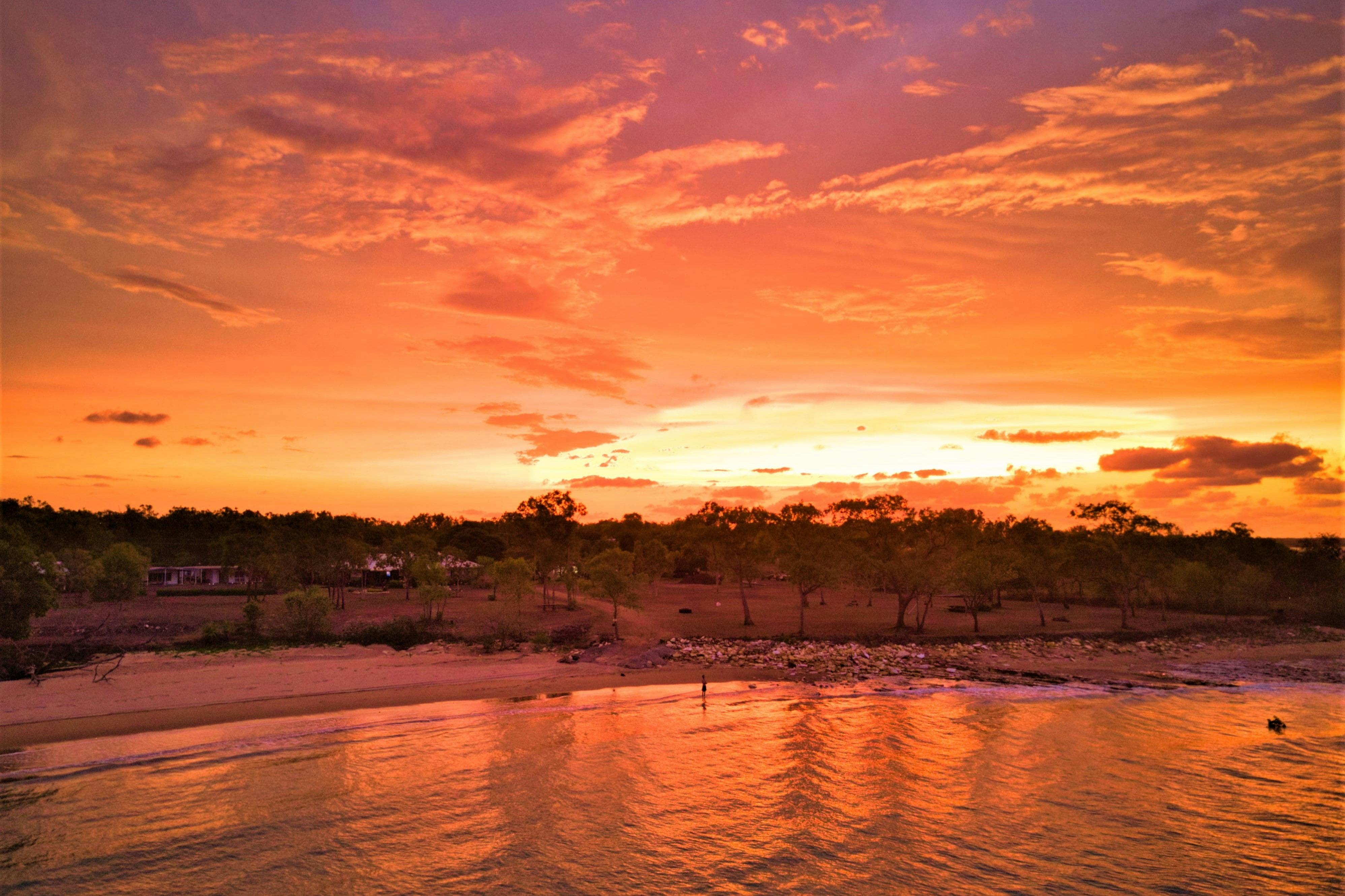 Stunning Sunset over Golden Sands Retreat, Wagait Beach, NT