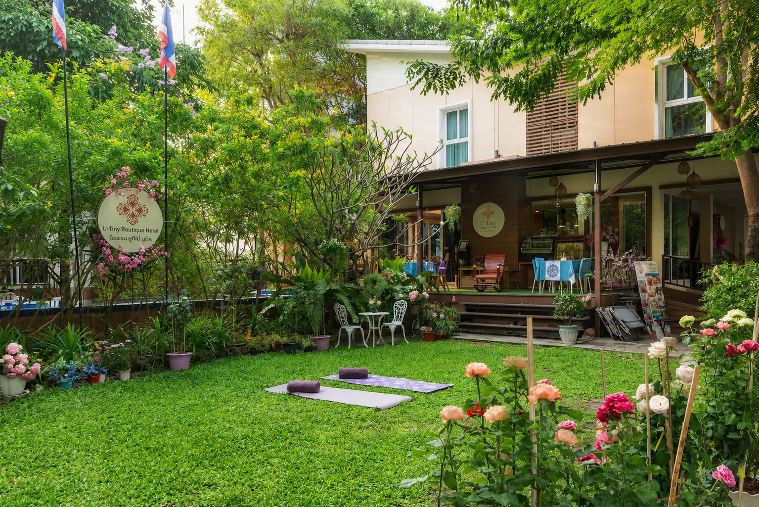 Peaceful garden oasis at U Tiny Boutique Hotel Bangkok near Suvaranbhumi Airport