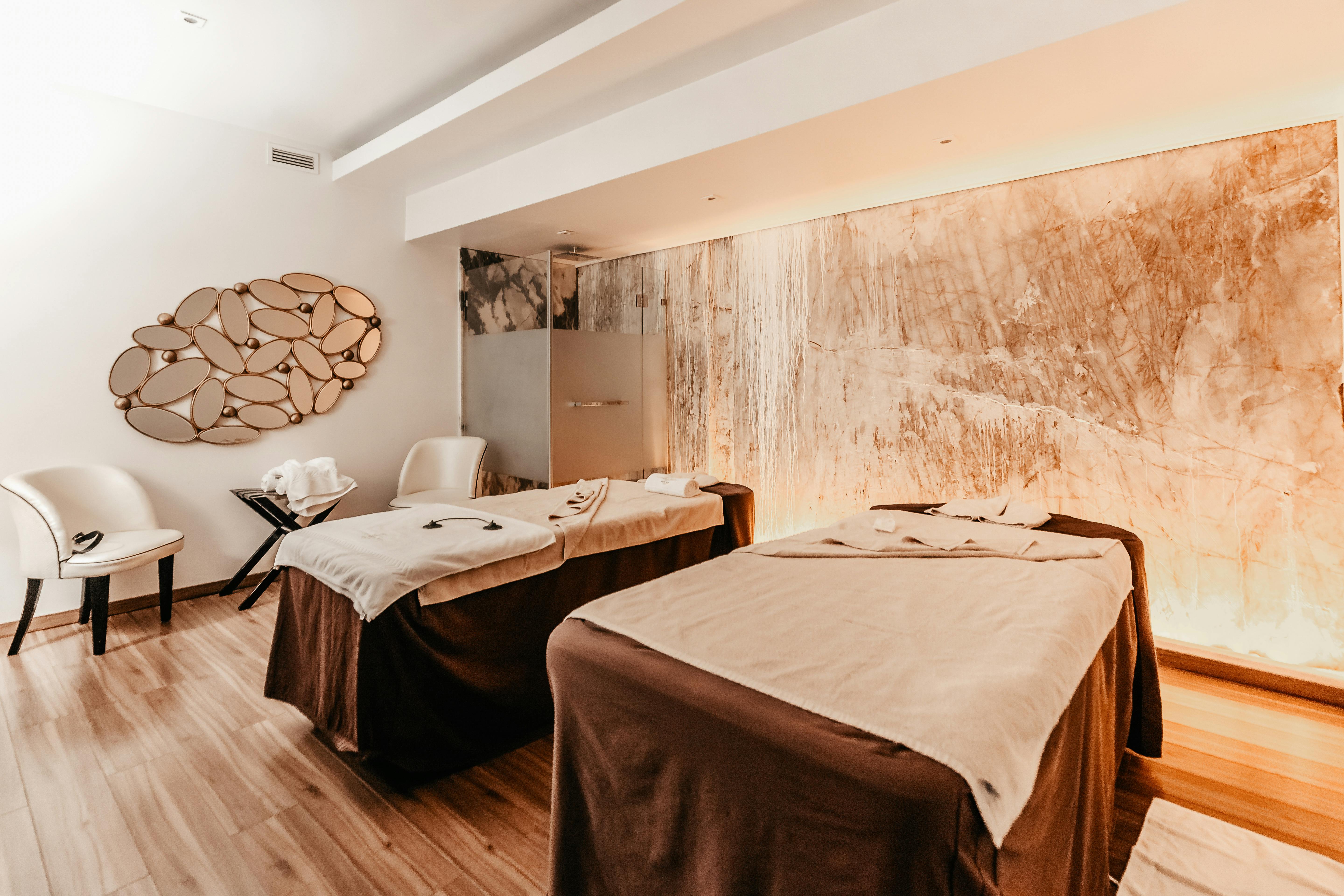Sala de tratamento a casal no Stone Spa by Bruno Vassari no Alentejo Marmoris Hotel & Spa
