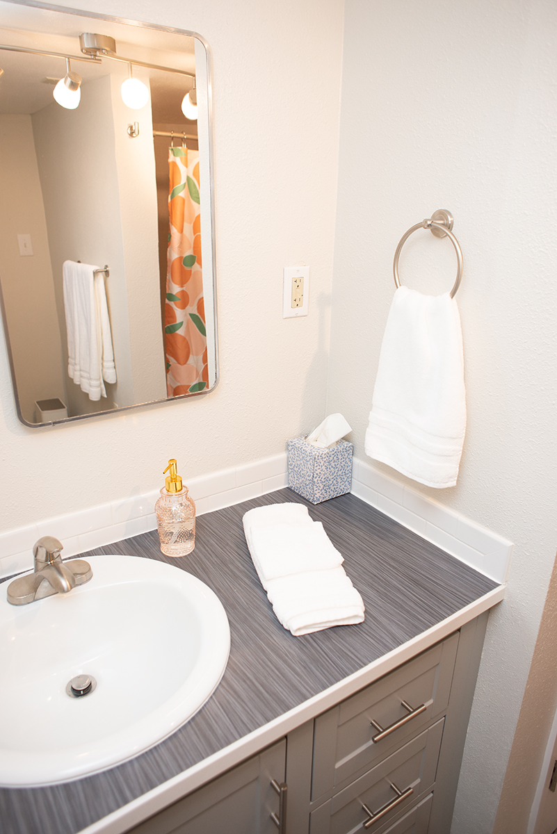 Two bedroom, two bathroom daylight basement with laundry facilities.