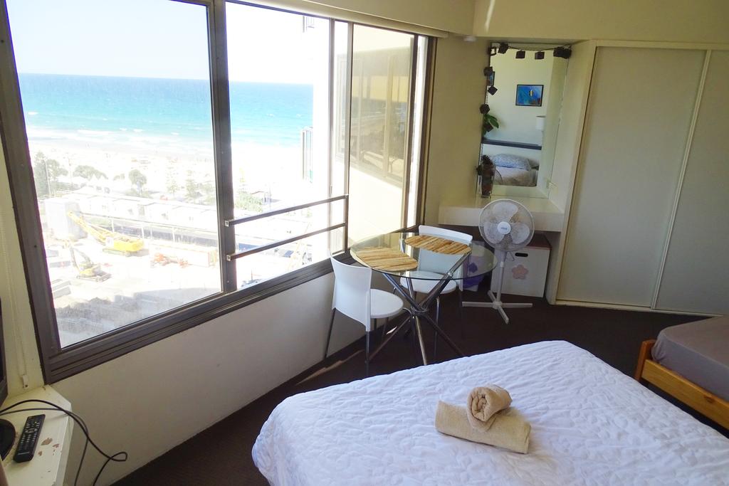 one bedroom apartment with ocean view, surfers paradise beach, gold coast beach, queensland, australia