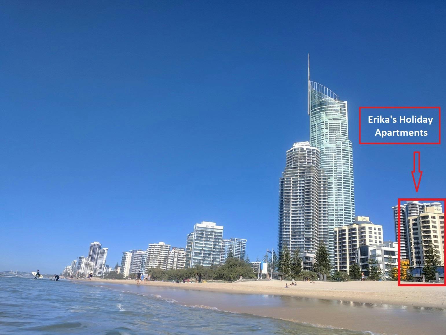 Hotel localization in Surfers Paradise Beach, Gold Coast, Queensland, Australia