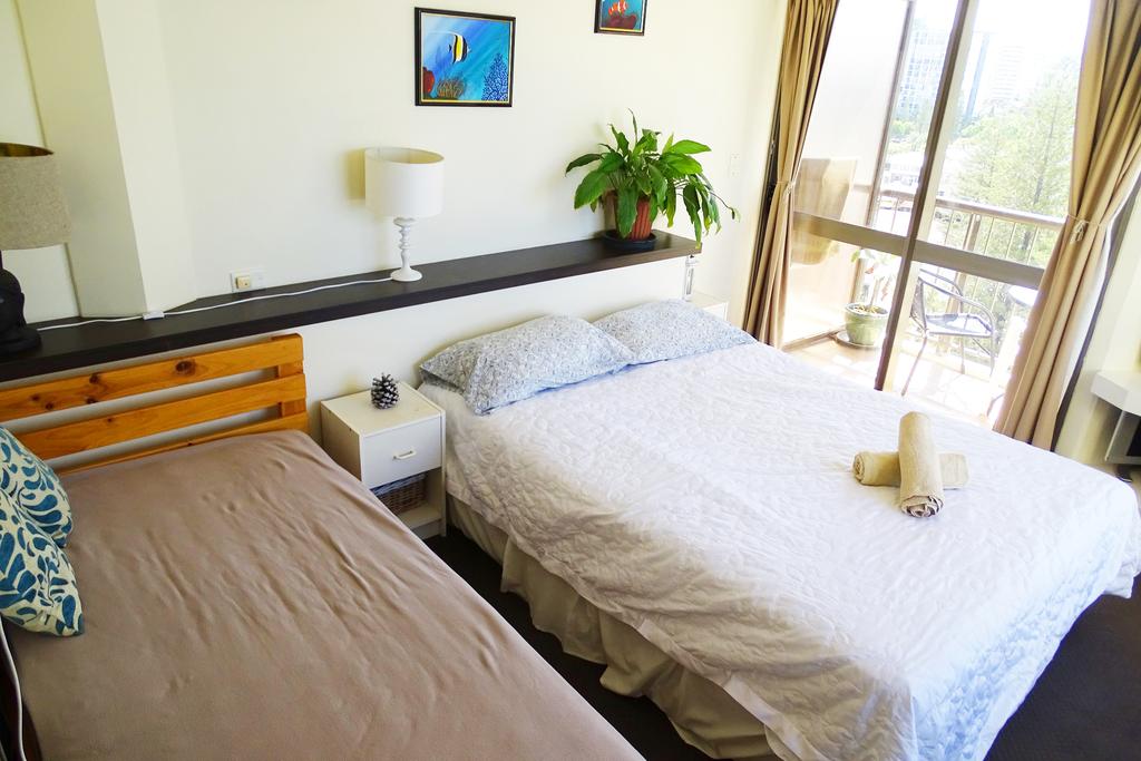 studio apartment with ocean view, surfers paradise beach, gold coast beach, queensland, australia