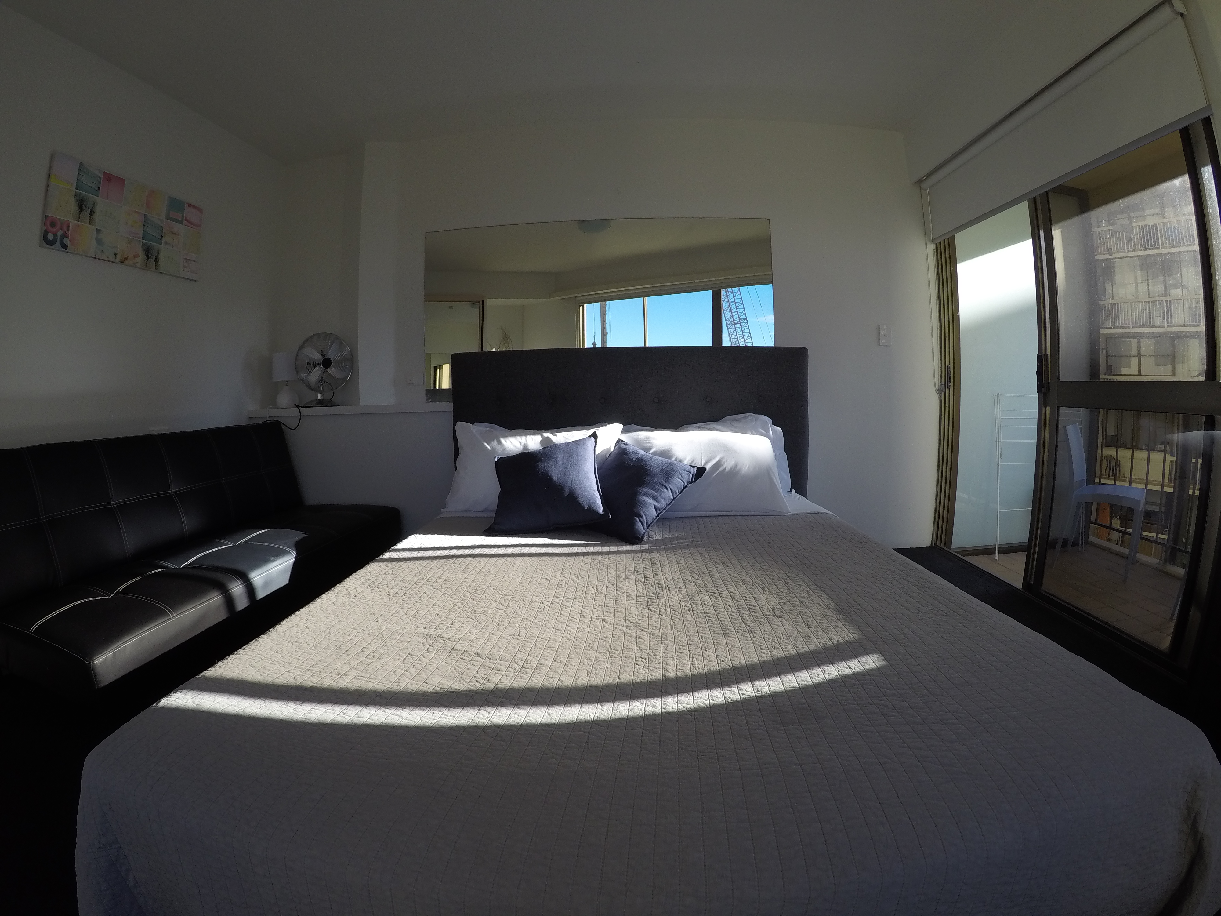 studio apartment with ocean view, surfers paradise beach, gold coast beach, queensland, australia