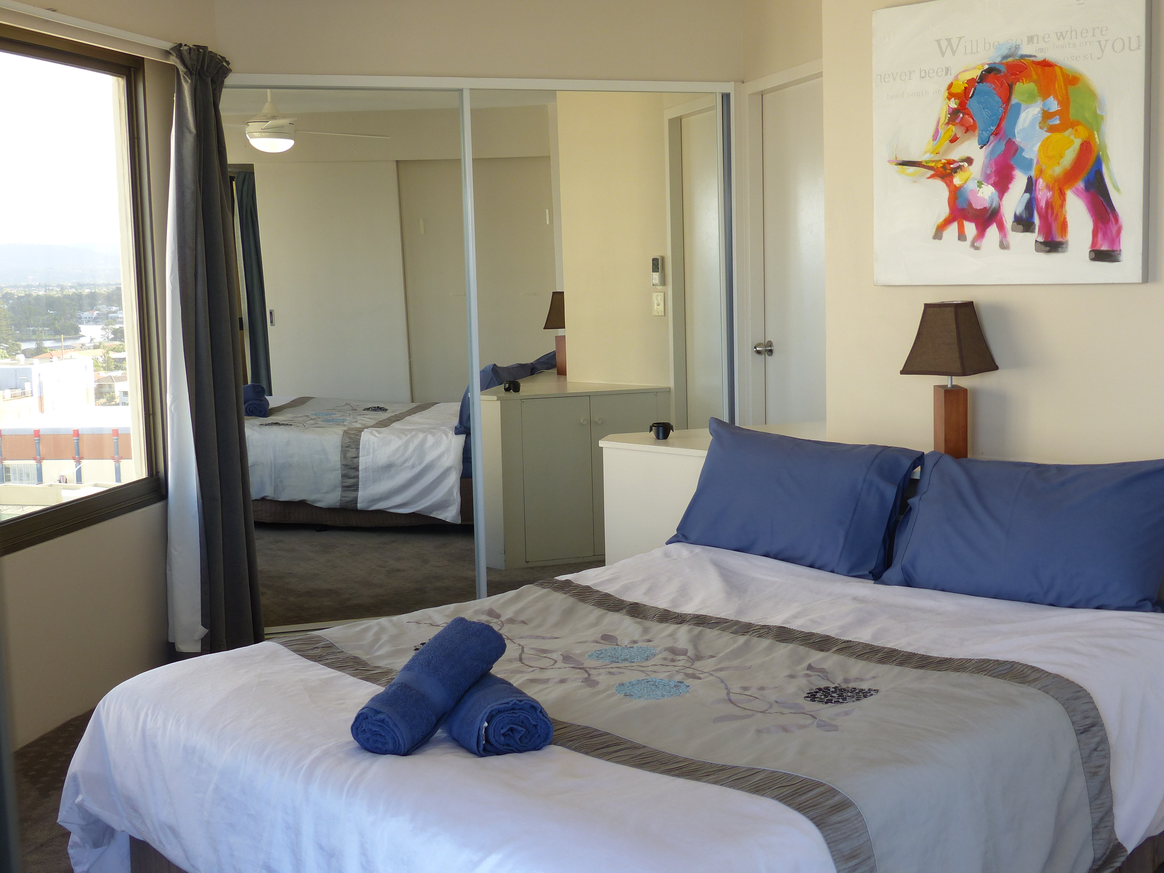 one bedroom apartment with ocean view, surfers paradise beach, gold coast beach, queensland, australia