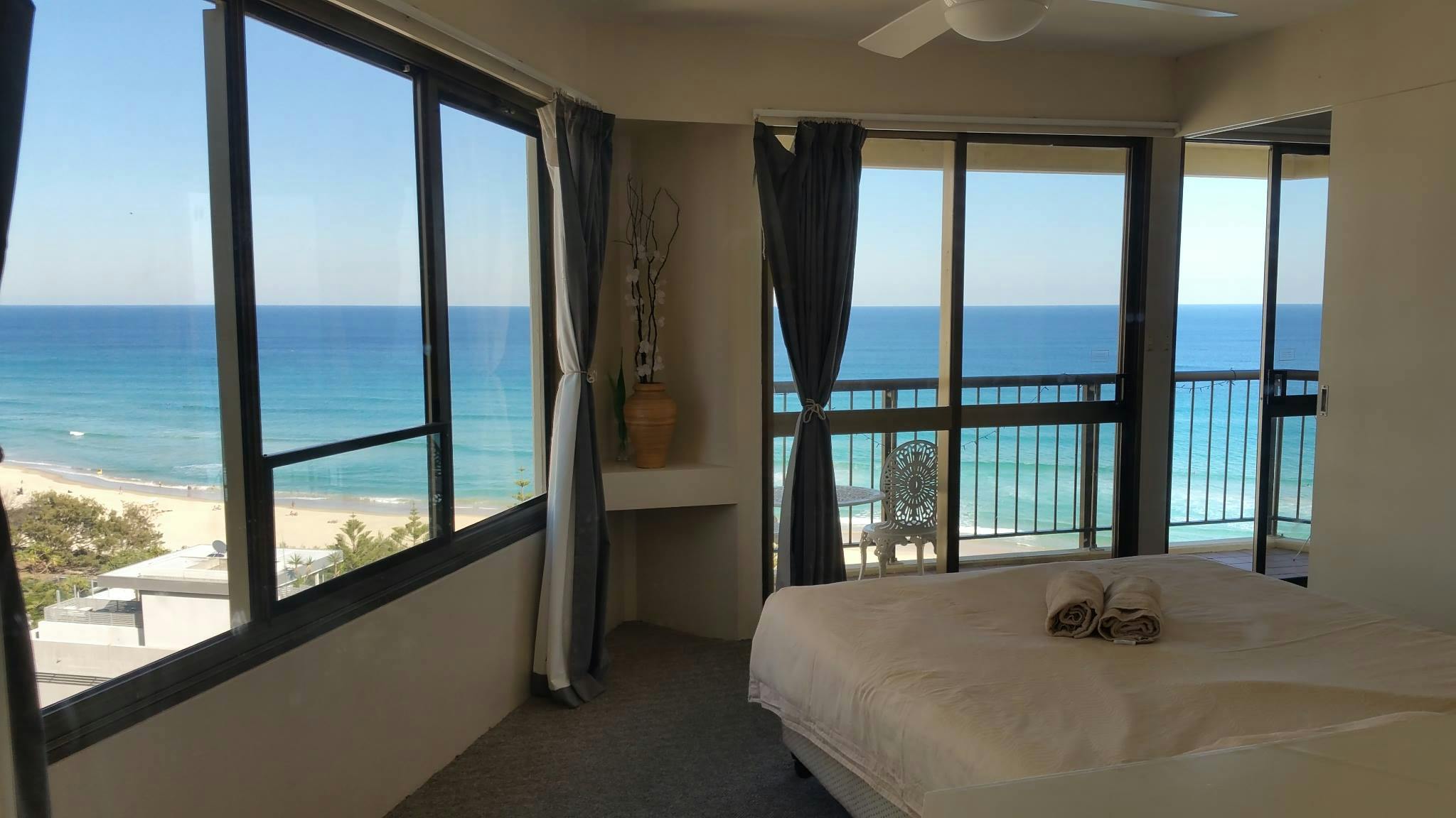 Full Ocean view from room in Surfers Paradise beach, Gold Coast, Queensland, Australia