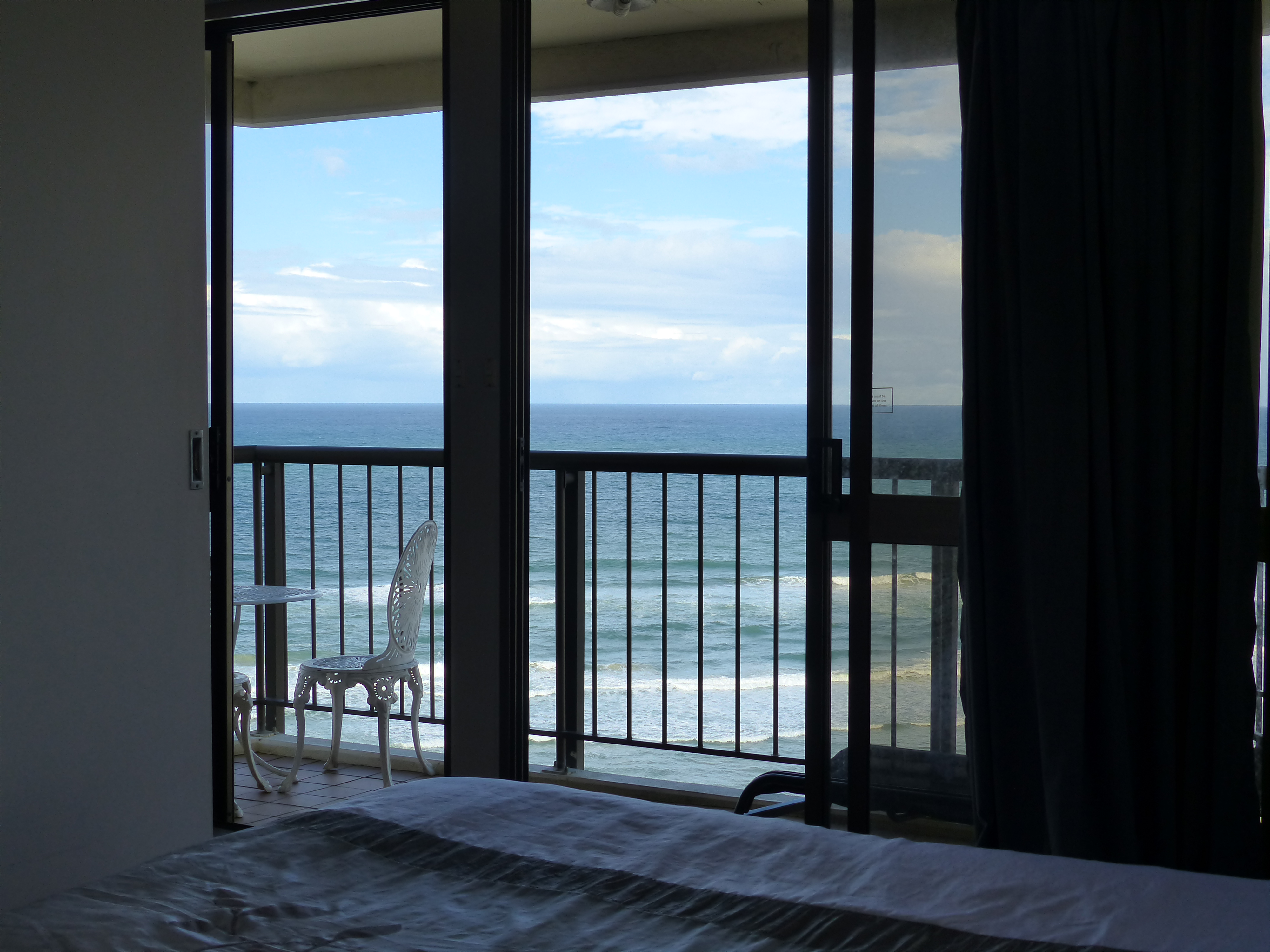 one bedroom apartment with ocean view, surfers paradise beach, gold coast beach, queensland, australia