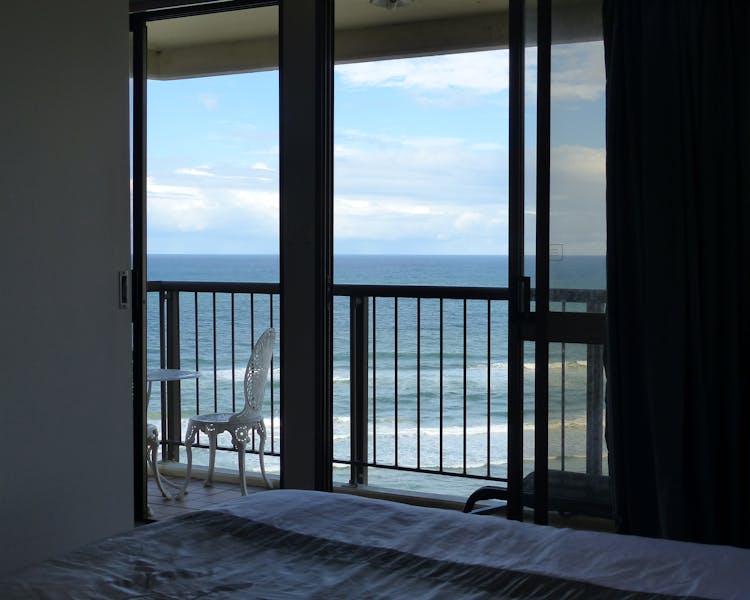 one bedroom apartment with ocean view, surfers paradise beach, gold coast beach, queensland, australia