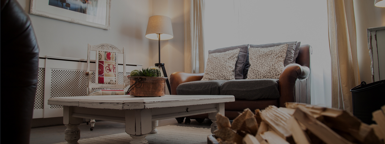 A beautifully decorated living room in a cozy atmosphere