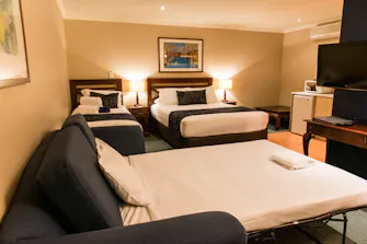 Sofa bed rooms sleeps 4 at the Wattle Grove Motel