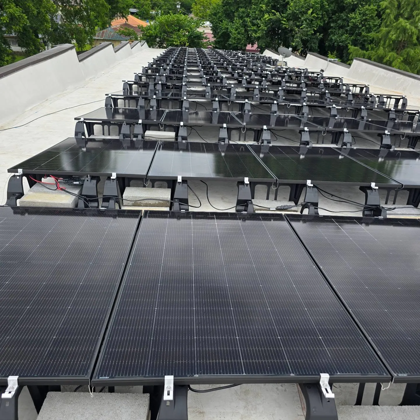Our roof has 89 double sided solar panels!