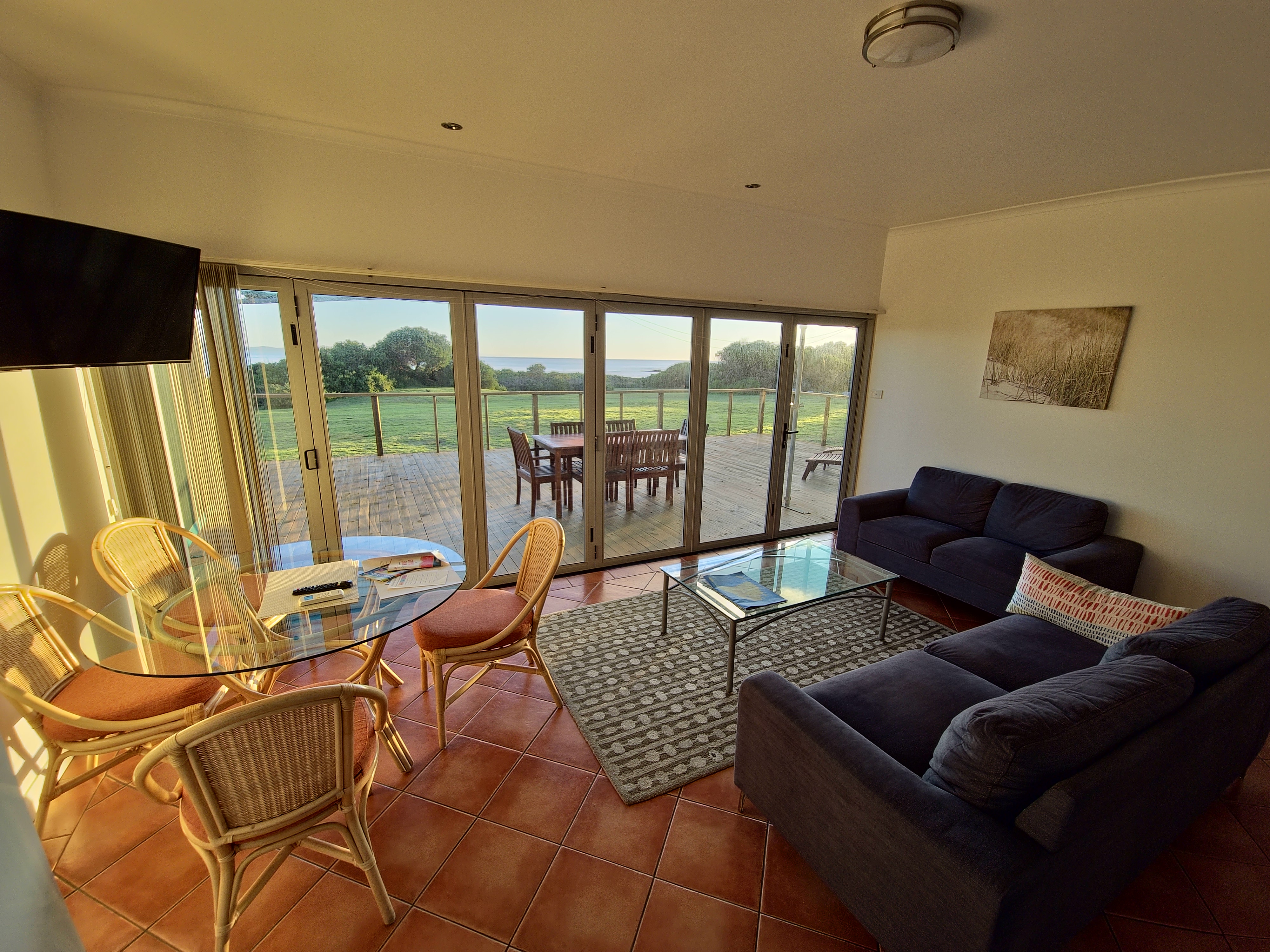 Coastal villas at sunset, White Sands Estate East Coast Tasmania