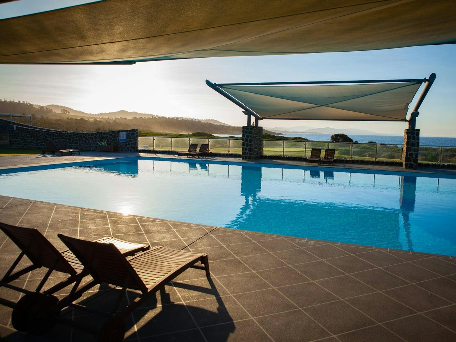 Infinity pool at White Sands Estate overlooking Tasmania’s East Coast