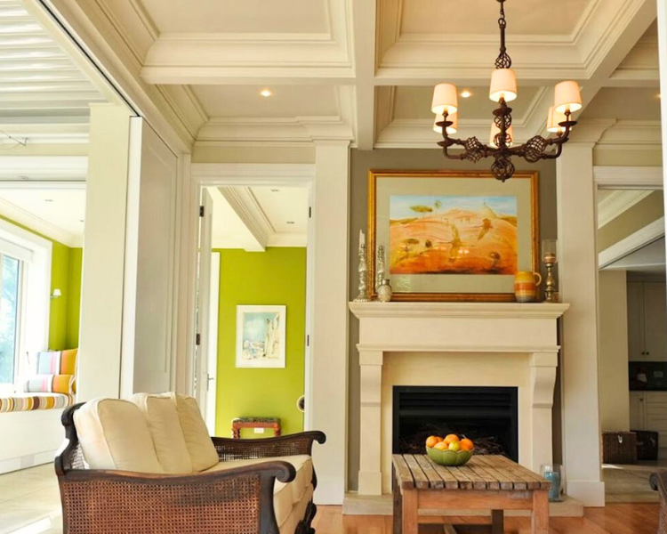 Indoor guest seating in front of the fireplace - 970 Lonely Bay Lodge