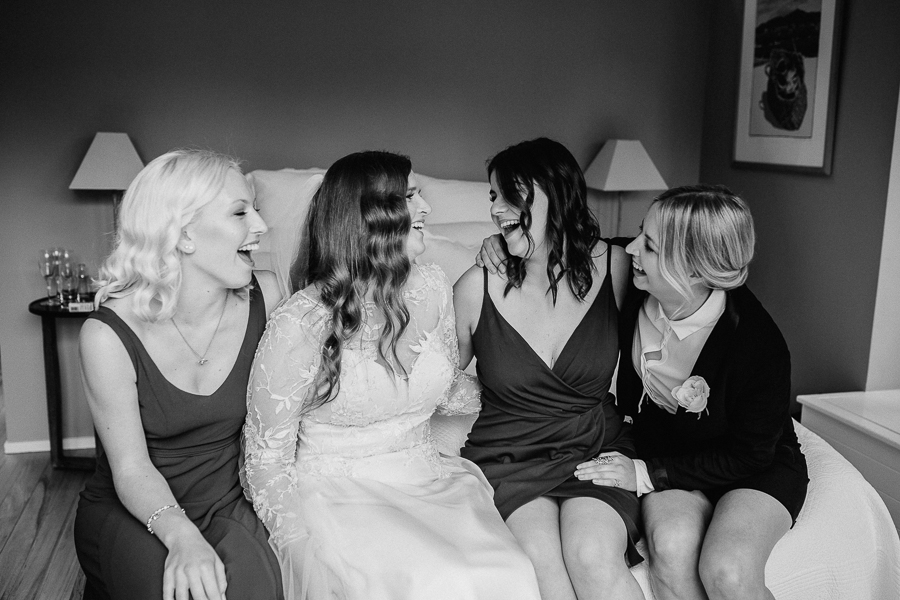 Bridesmaids getting ready for wedding - 970 Lonely Bay Lodge