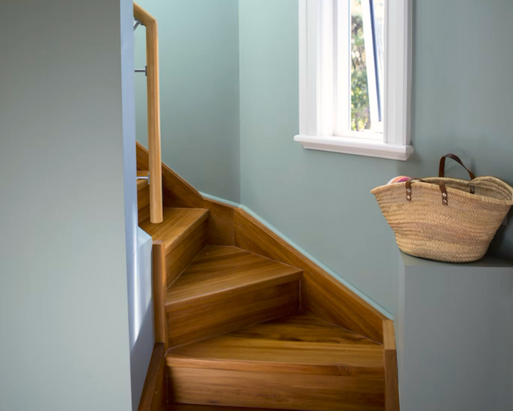 Stairs leading to bedroom 2 on the upper level - Estuary Terrace Suite, 970 Lonely Bay Lodge