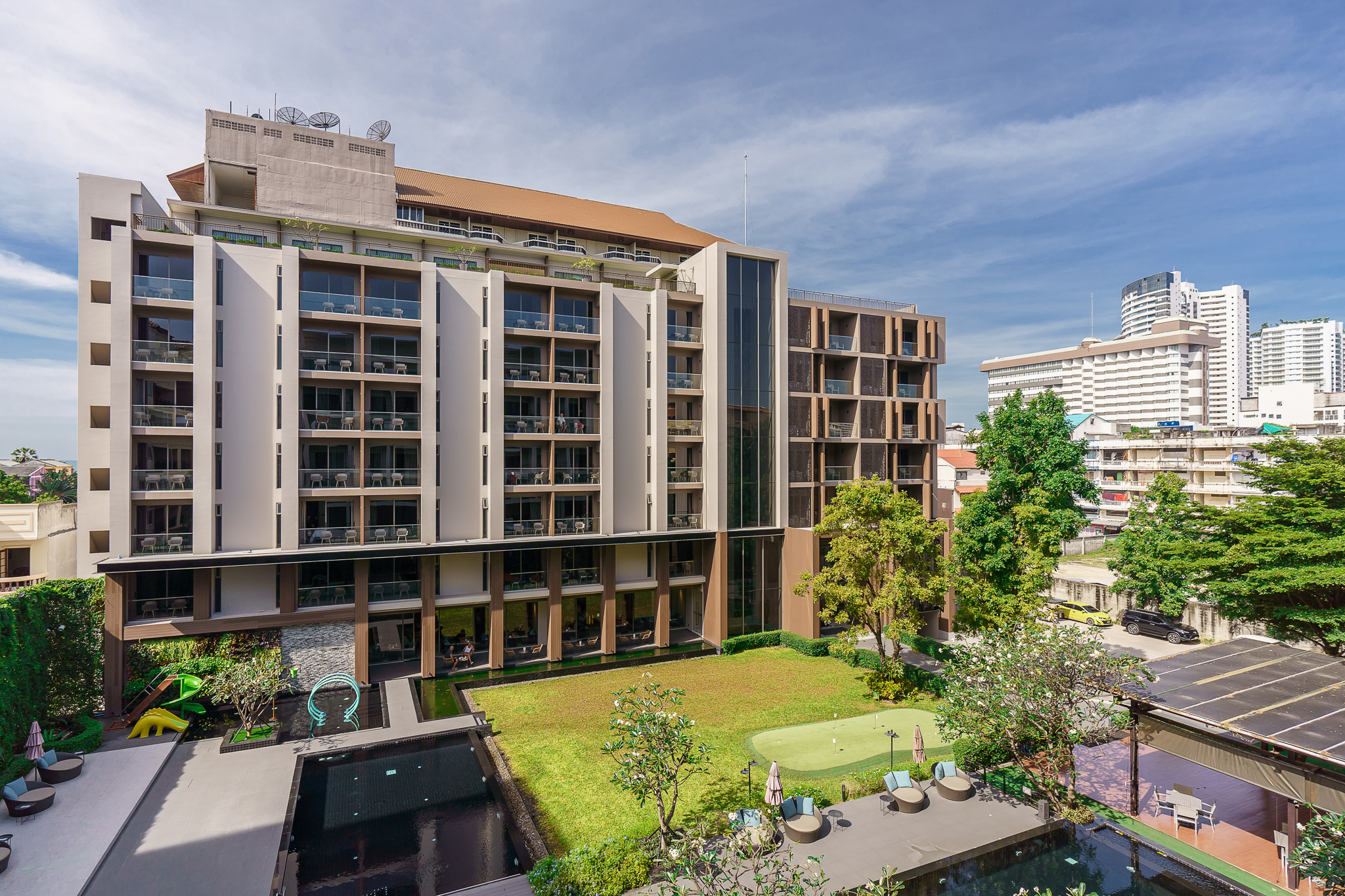 Hotel exterior and landscape