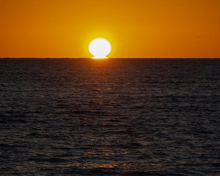 Glowing orange Port Vincent sunrise
