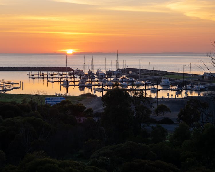 Sunrise over the Port Vincent Marina