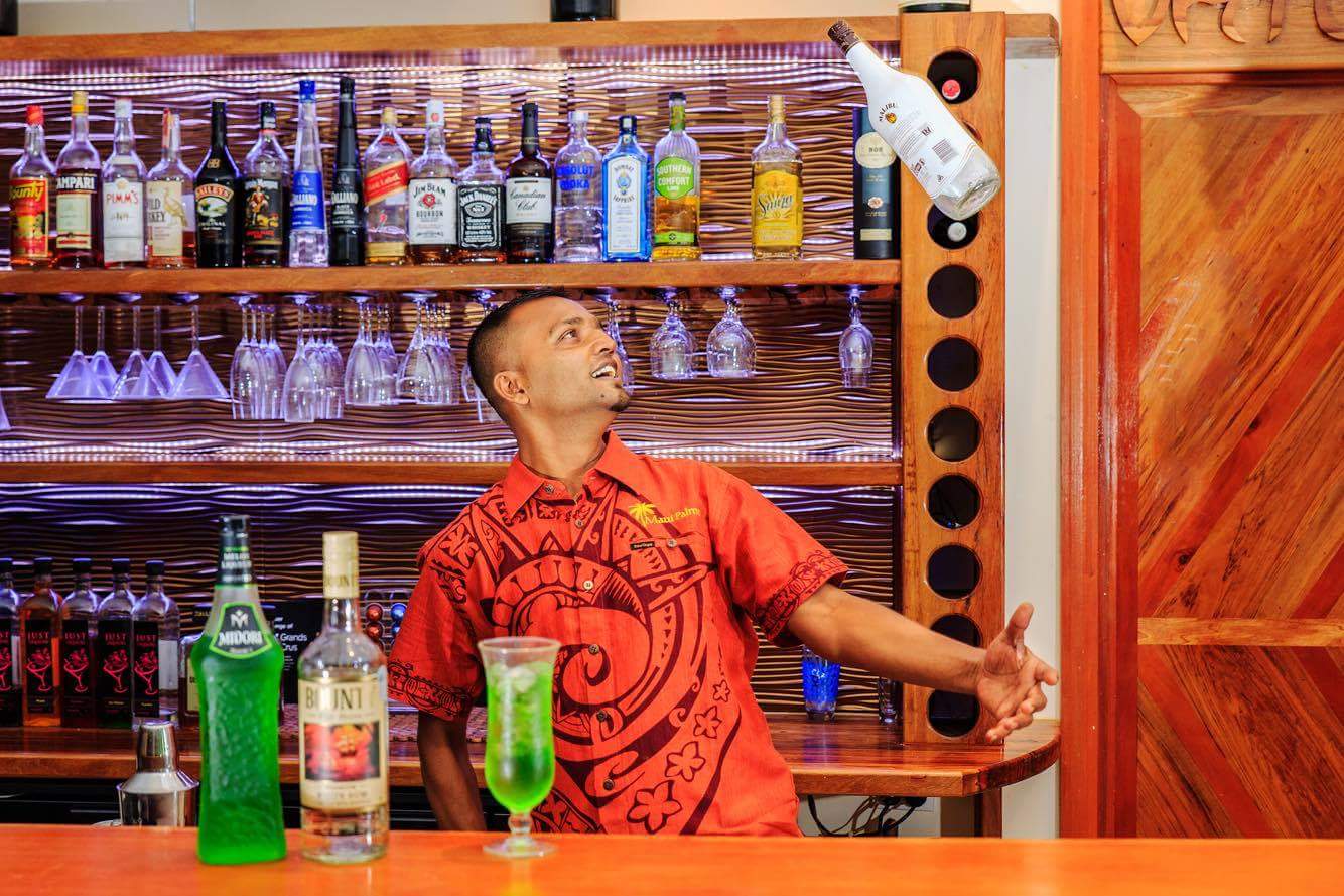 beachfront boutique hotel coral coast fiji cocktails staff