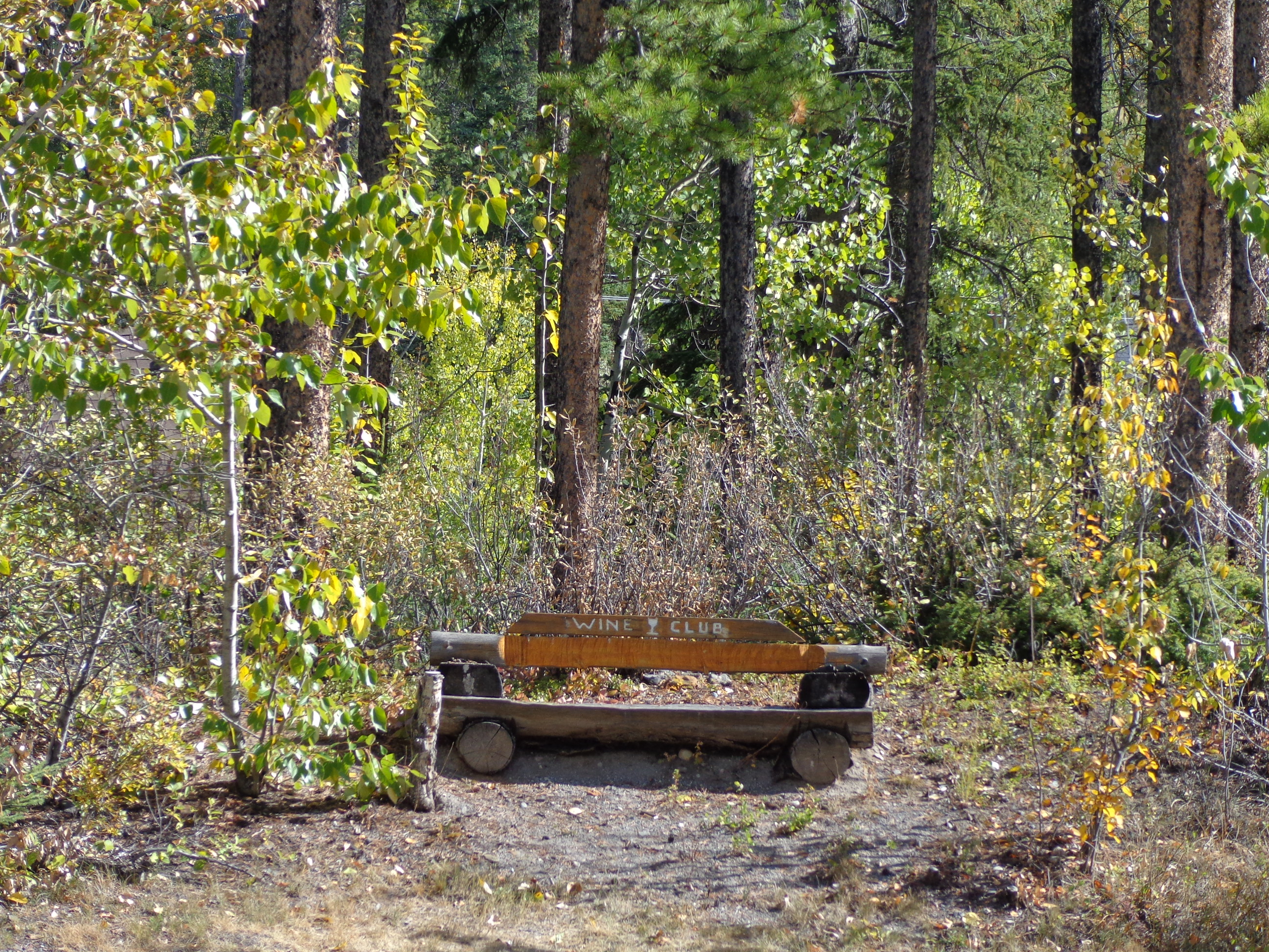 Drink a toast to a fantastic day on the neighborhood "wine club" bench