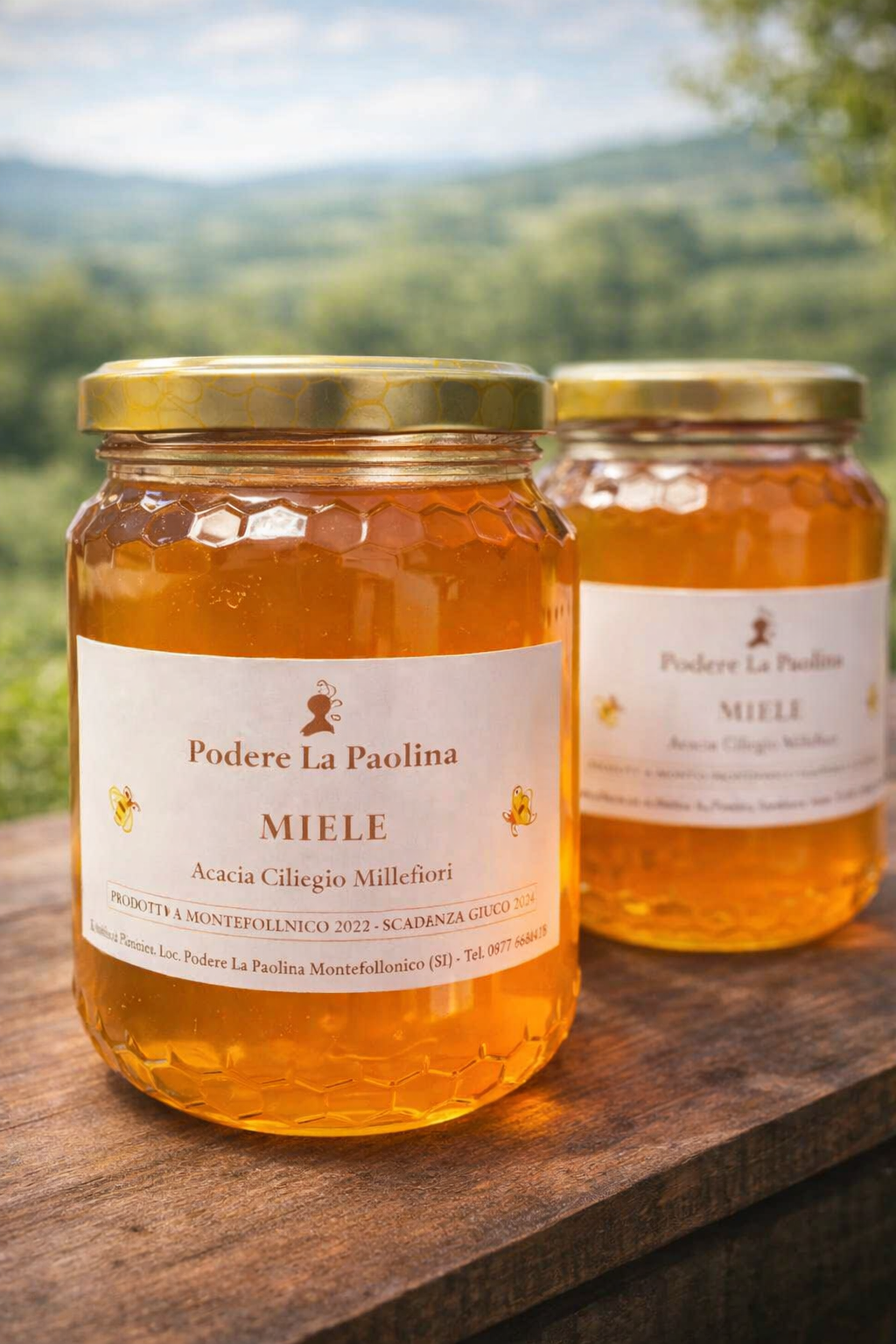 Miele del Podere La Paolina prodotto dalle arnie del giardino.