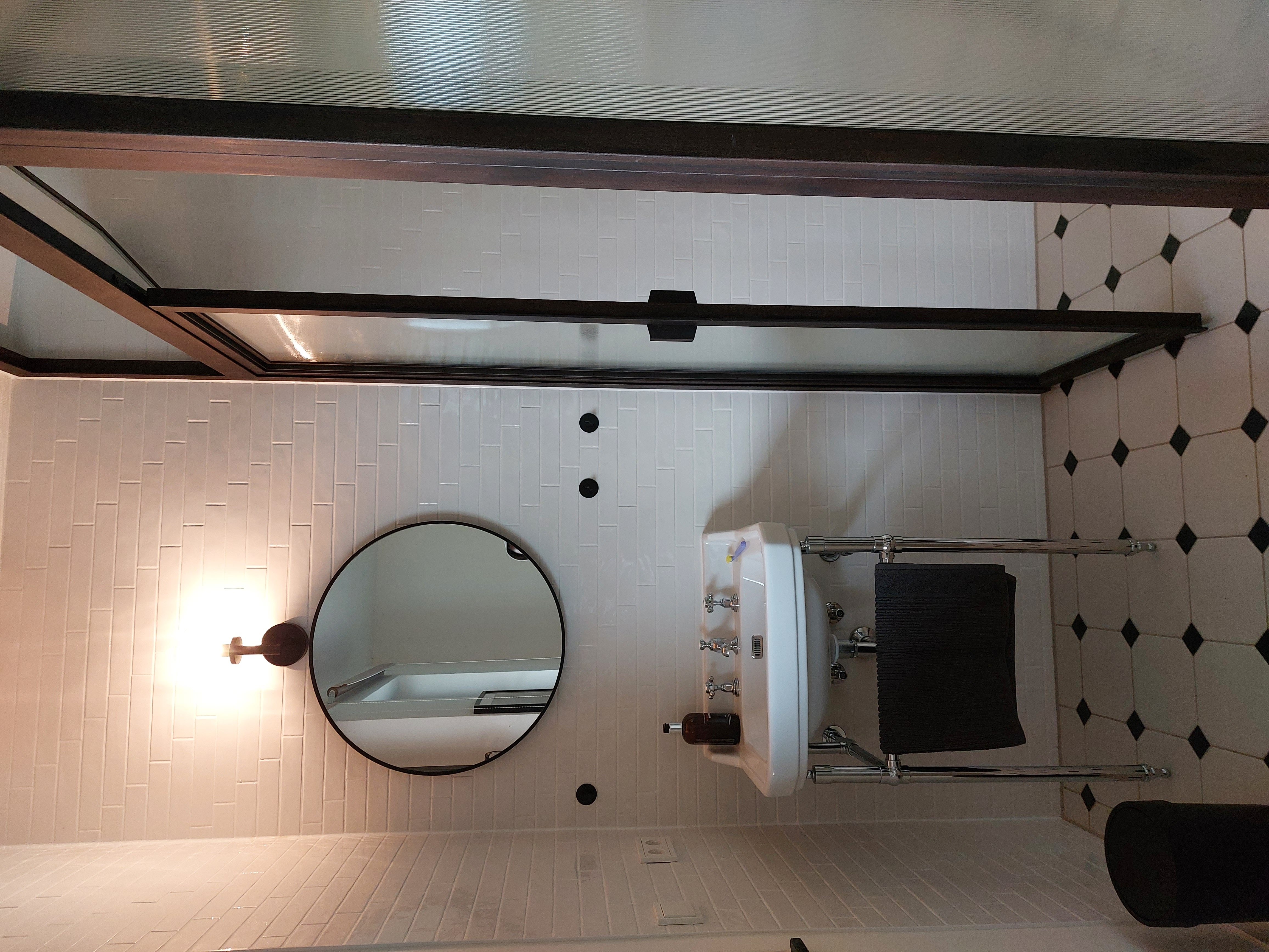 Apple Studio bathroom sink ensuite to bedroom