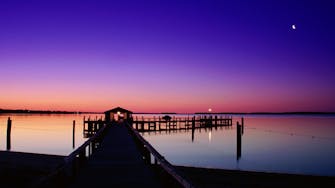 Cape Cod is home to stunning sunsets, particularly beautiful when viewed over the water.
