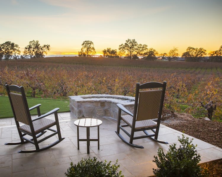 Cozy up to Fire pits with a fine bottle of wine and enjoy the vineyard views!