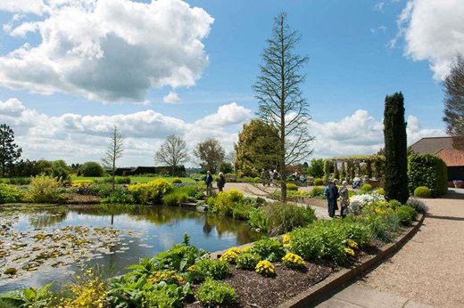 RHS Hyde Hall gardens - Hill top garden and pond