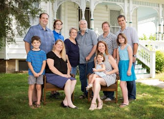 Taylor, Boyett and Shoemaker family photo at The Victorian on Main, Fairfield, Il