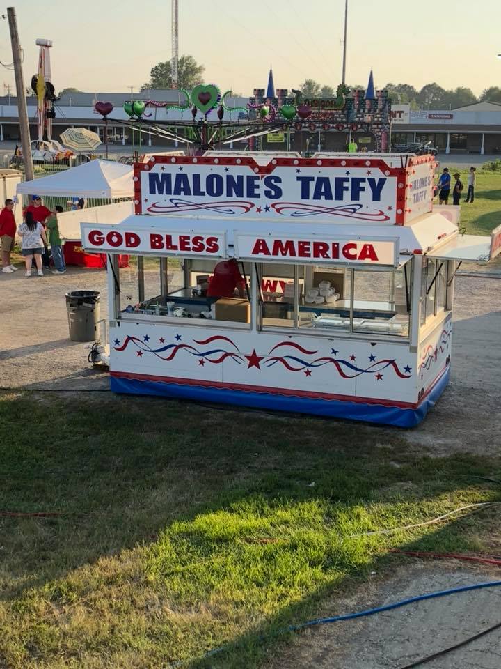 Malone's Taffy food vendor at Wayne County Fair