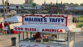 Malone's Taffy food vendor at Wayne County Fair