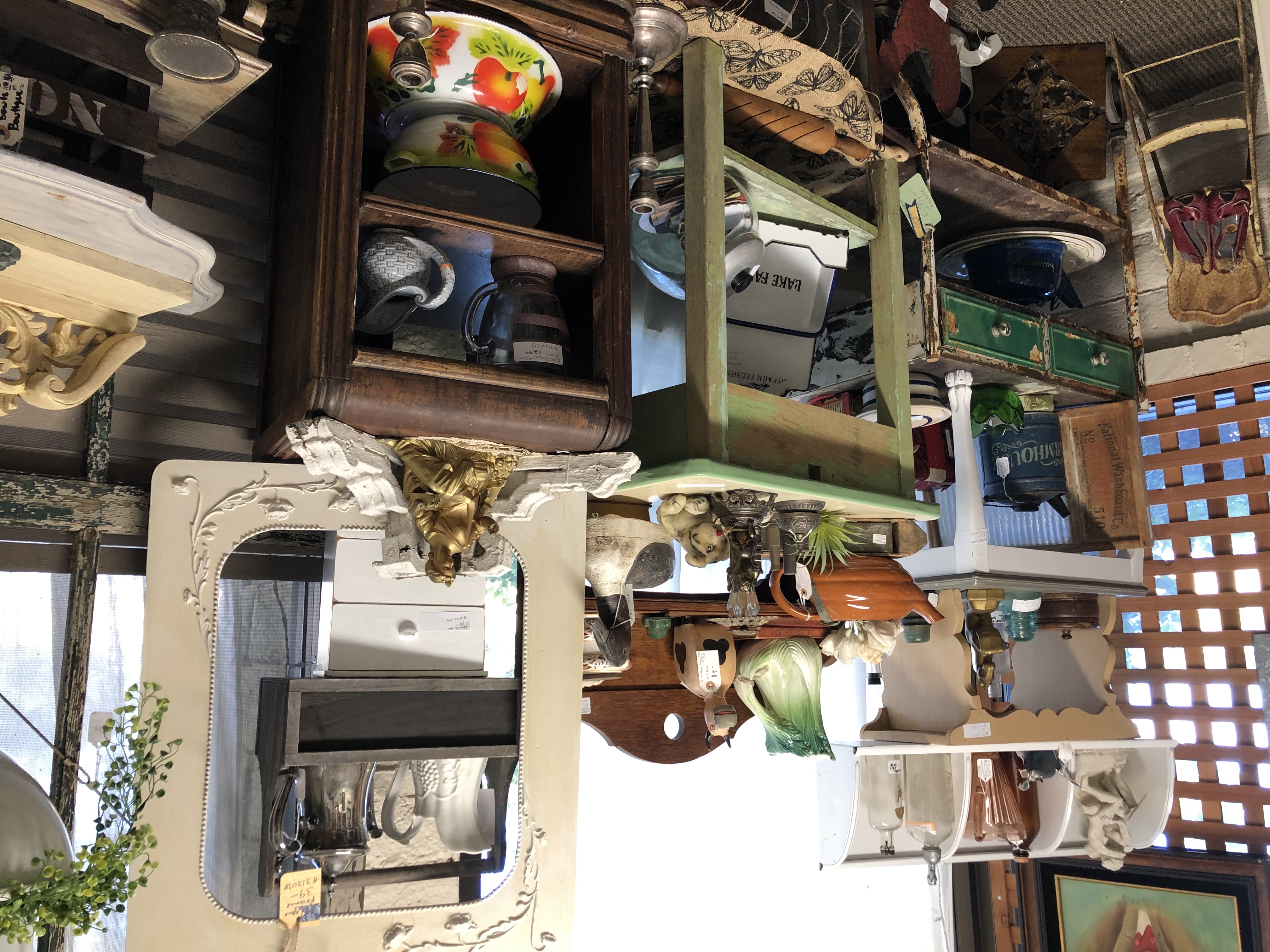 Antique display at an antique mall