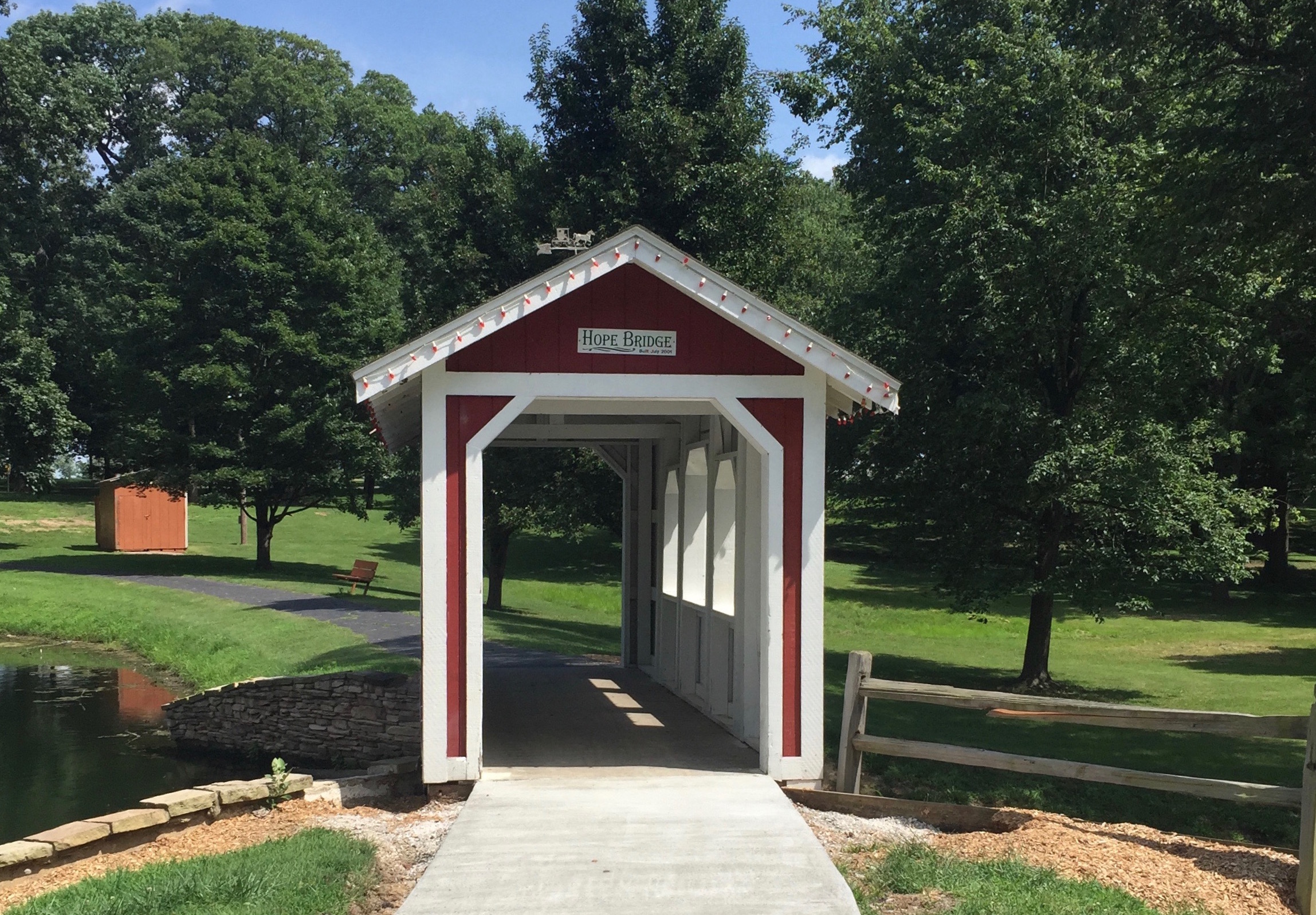 Hope Bridge Leo French Park attraction near The Victorian on Main Fairfield, Il.